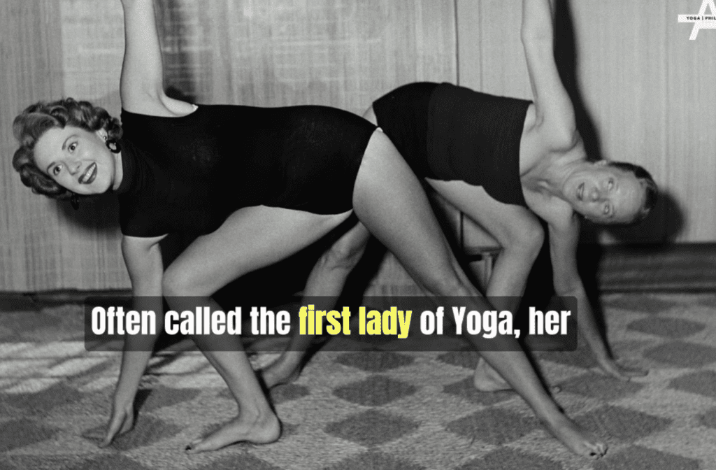 Indra Devi teaching yoga to Western students in early footage